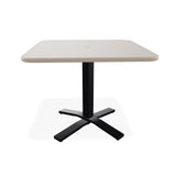 Telescope Dining Height 36" Square Aluminum Slat Top Table w/ Pedestal - 3180-2X20BAS 